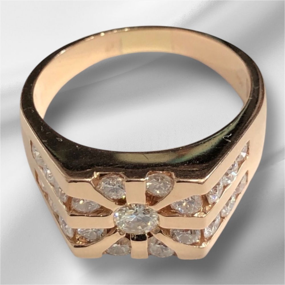 14KT Rose Gold Diamond Unisex Ring 11.75